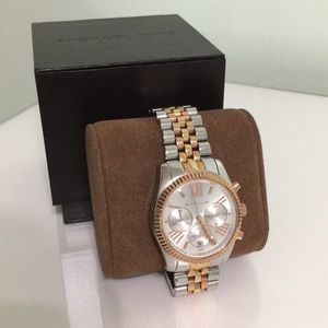 Michael Kors Lexington 3 tone oversized watch